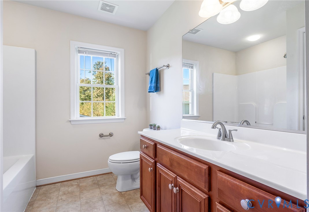 13532 Baycraft Terrace Midlothian, VA 23112 - Photo 24 of 28 a bathroom with a sink a toilet and a large mirror