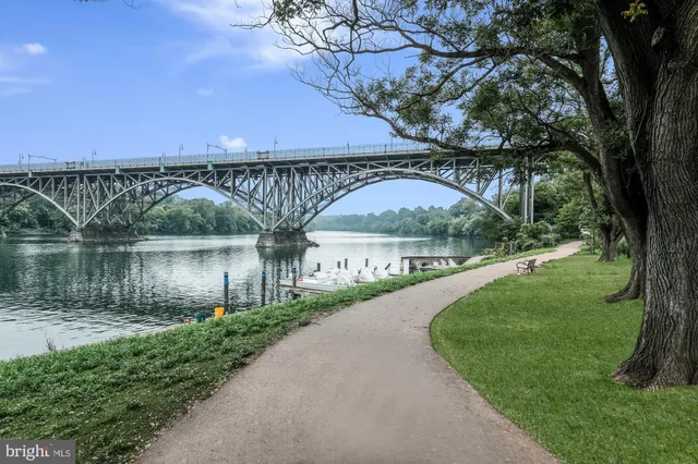 a view of a water fountain and a signage