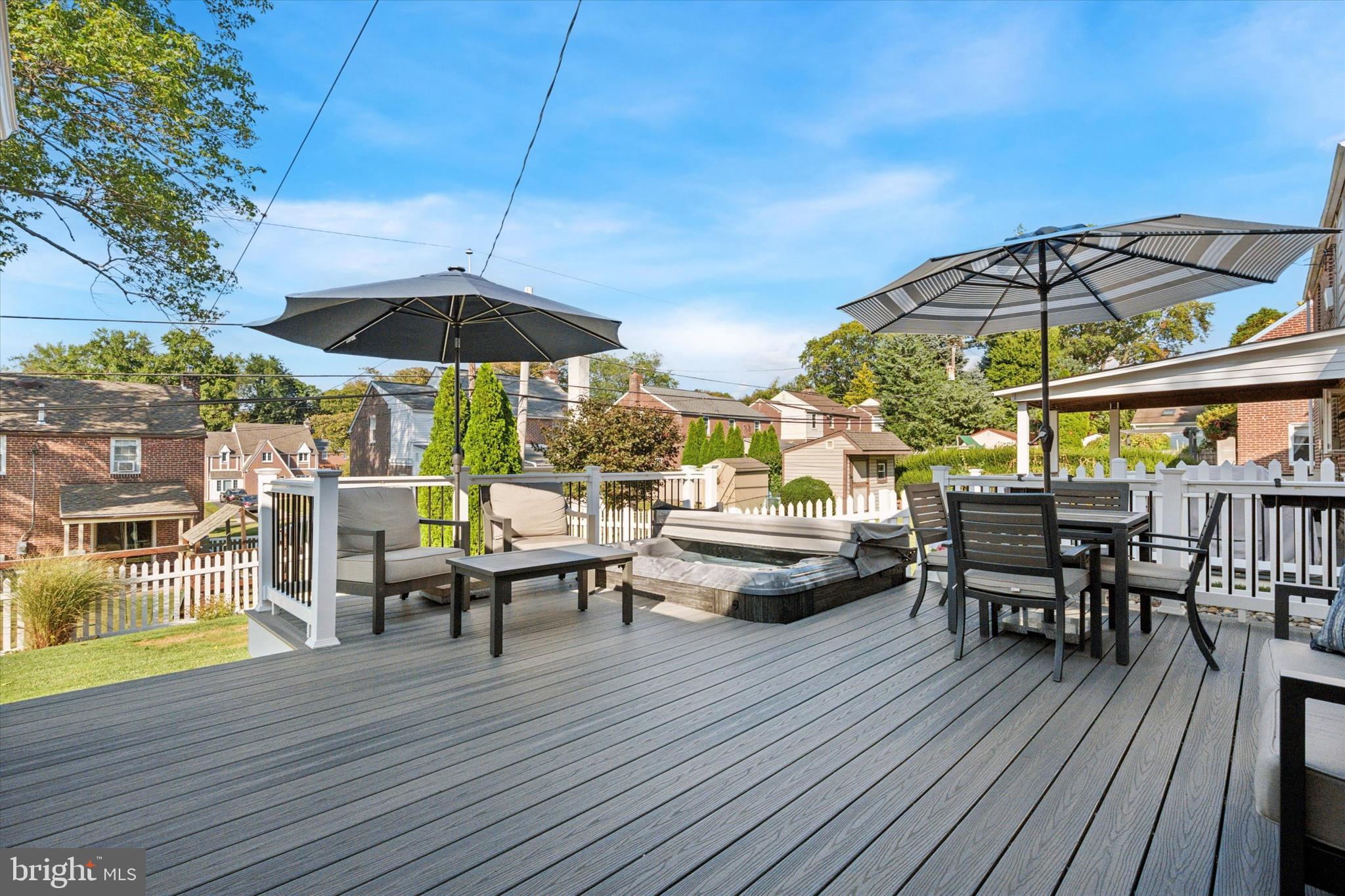 141 Friendship Road Drexel Hill, PA 19026 - Photo 30 of 34 a view of a rooftop deck with couch and chairs