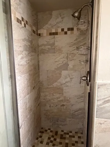 a bathroom with a shower