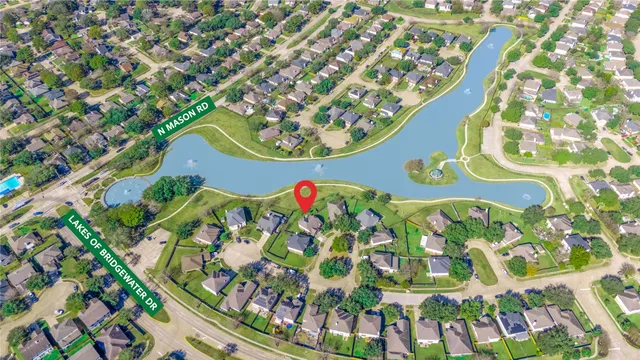 a view of a lake with a house