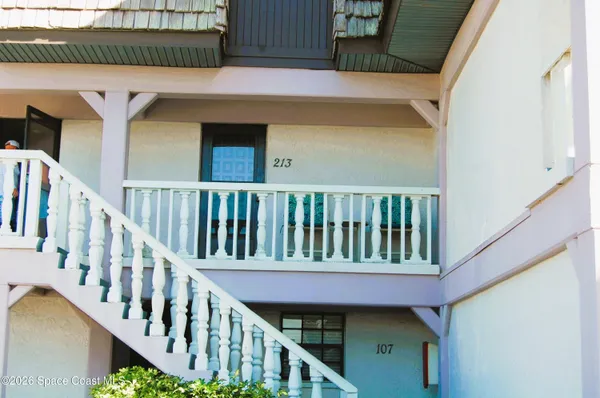 a view of a balcony
