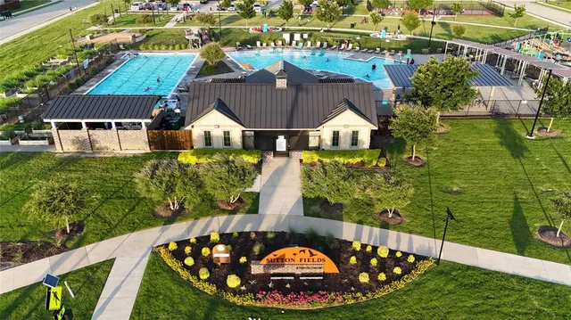 an aerial view of a house