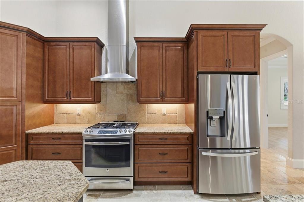 7 Spanish Moss Court Palm Coast, FL 32137 - Photo 18 of 66 a kitchen with granite countertop a refrigerator stove and cabinets