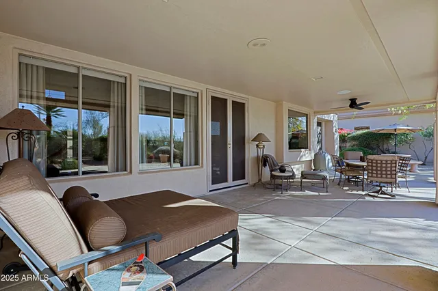 an aerial view of residential building and parking space