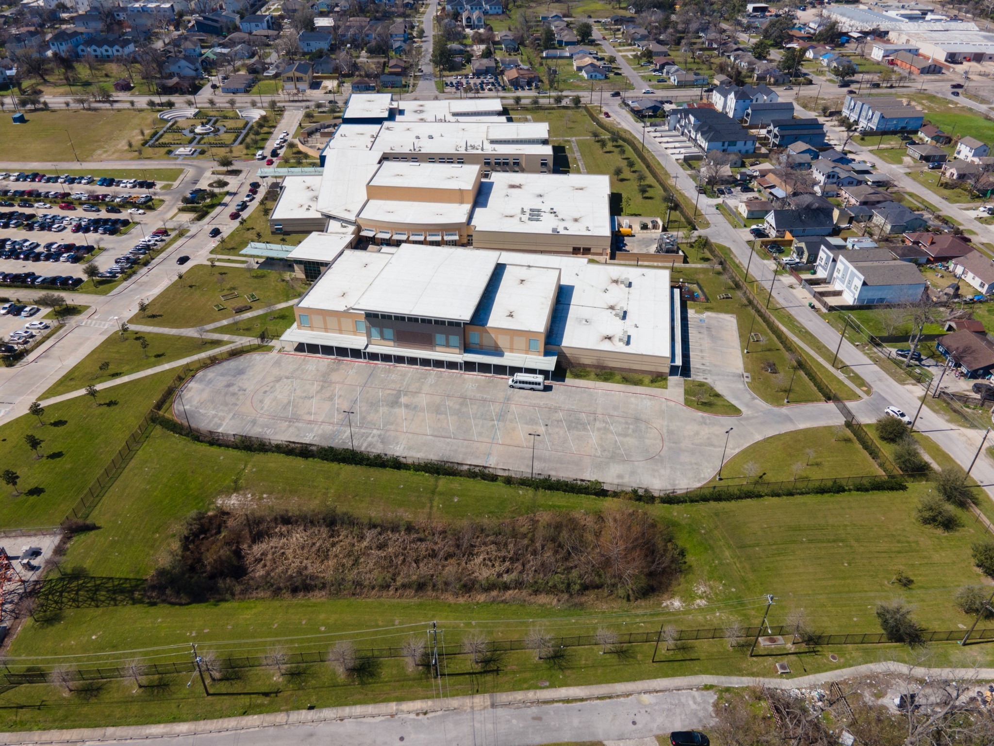 1135 West 26th Street, Unit 5 Houston, TX 77008 - Photo 24 of 30 an aerial view of a house with a yard basket ball court and outdoor seating