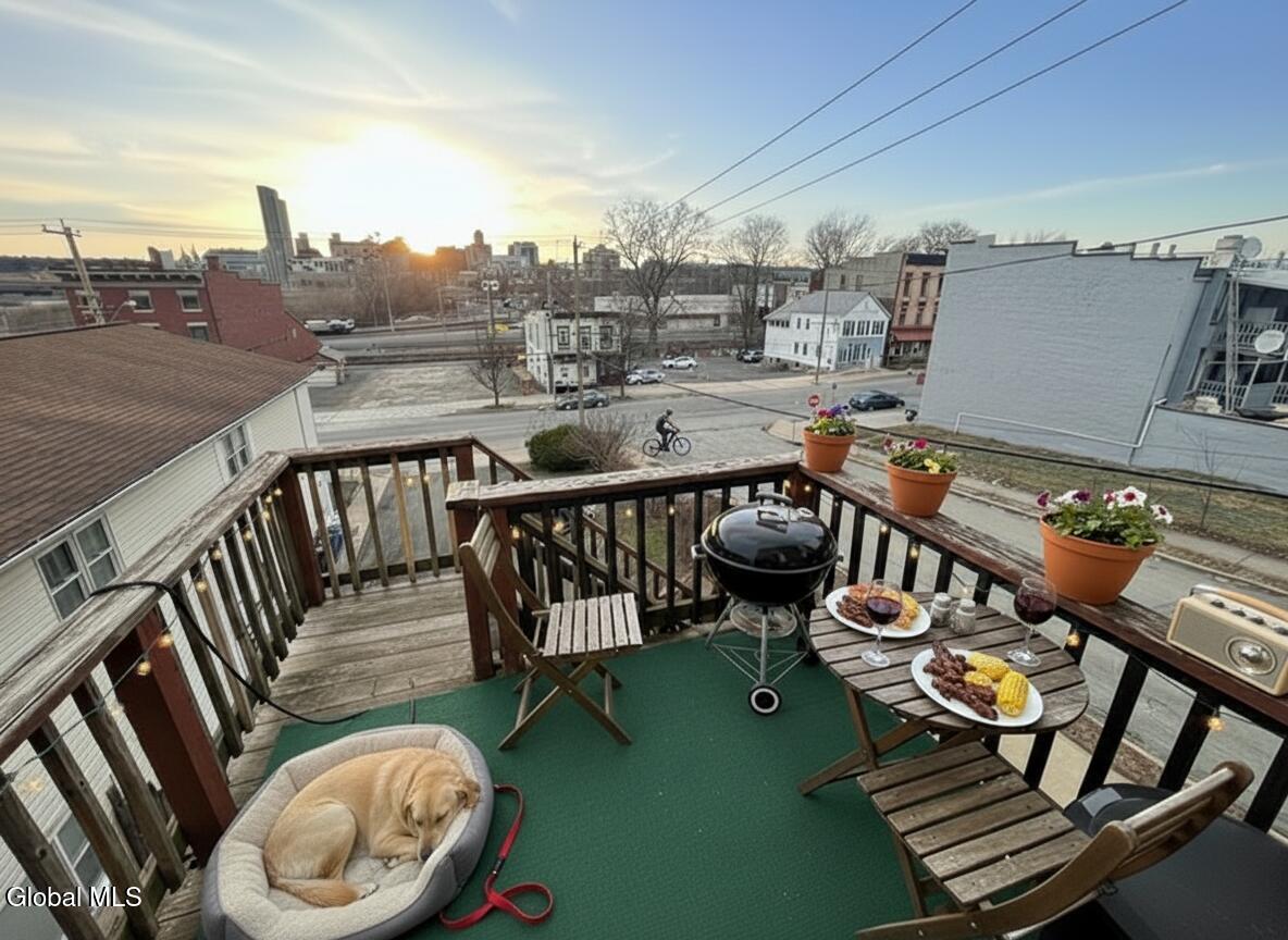 8 Harrison Avenue Rensselaer, NY 12144 - Photo 3 of 22 Back Deck with View of Albany Skyline