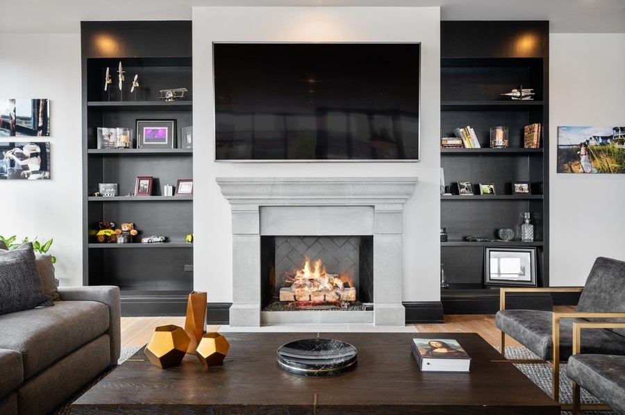1109 West Washington Boulevard, Unit 4D Chicago, IL 60607 - Photo 5 of 31 a living room with furniture and a fireplace