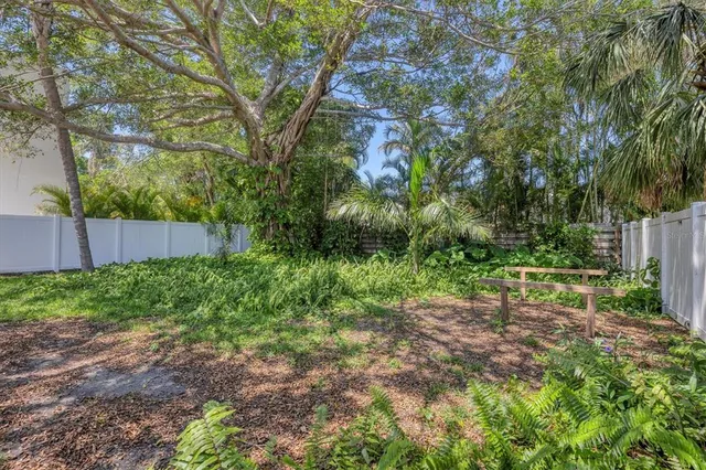 a view of backyard with green space