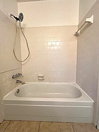 a bathroom with a bath tub and a shower