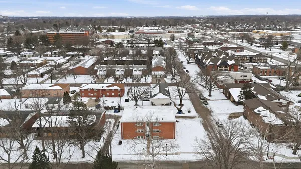 an aerial view of a city