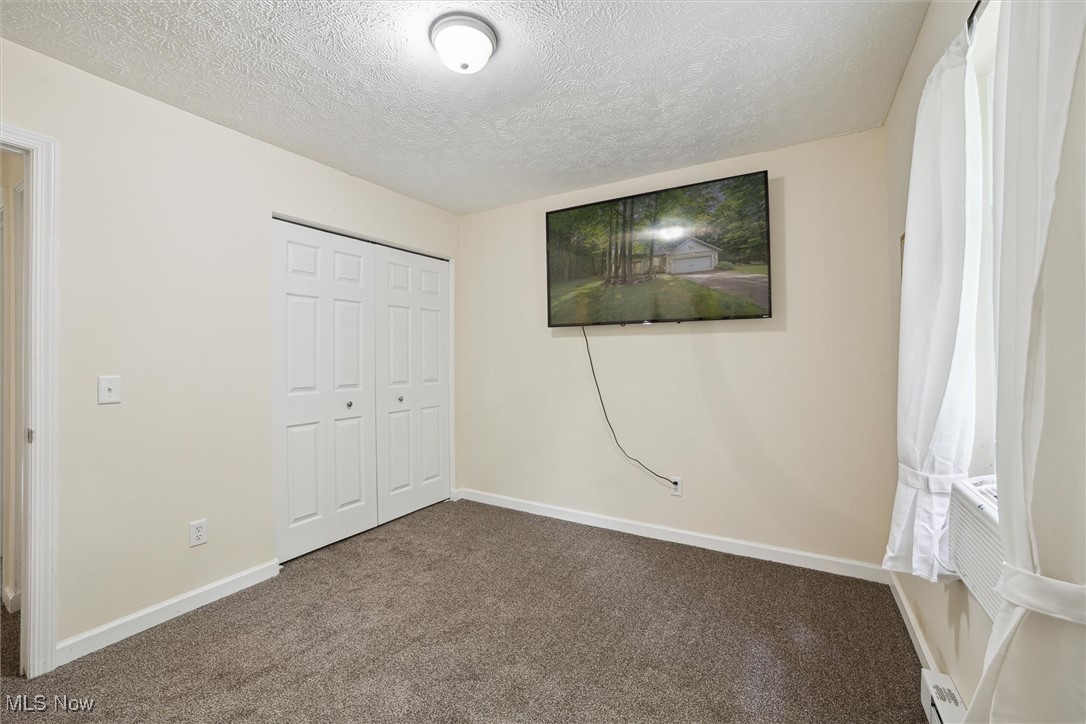 938 Long Shadow Lane Rome, OH 44085 - Photo 28 of 48 Unfurnished bedroom with carpet flooring, a closet, a textured ceiling, and a baseboard heating unit