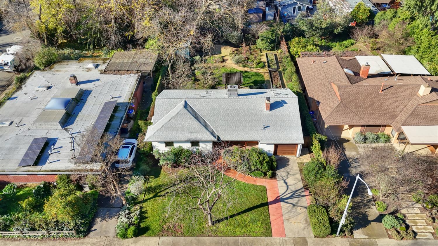 709 A Street Davis, CA 95616 - Photo 66 of 74 an aerial view of a house with a yard and mountain