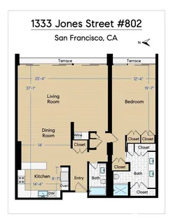 $1,595,000 | 1333 Jones Street, Unit 802, San Francisco, CA 94109