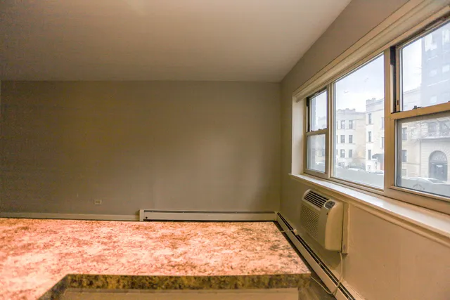 a view of a window and a room