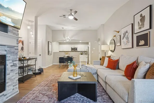 a living room with furniture