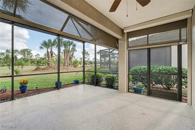 a view of porch with a floor to ceiling window
