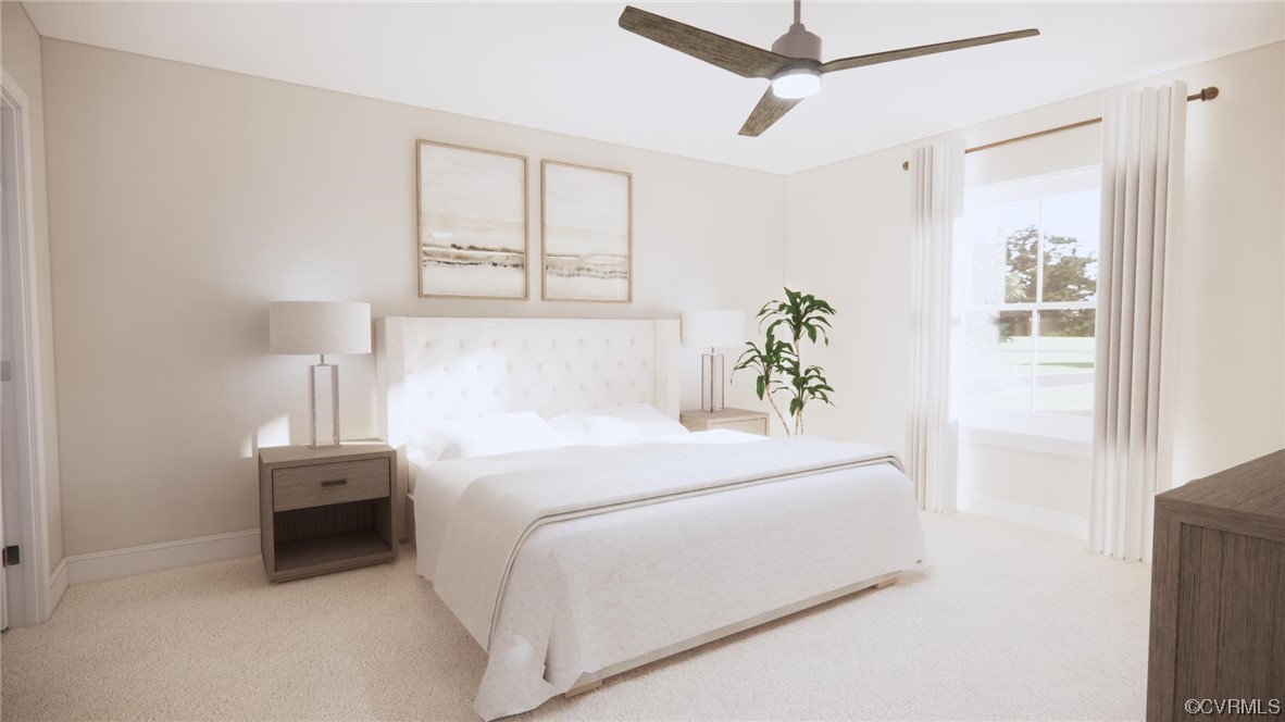 11301 Benton Pointe Way Chester, VA 23831 - Photo 8 of 12 a bedroom with a bed a chandelier and a window