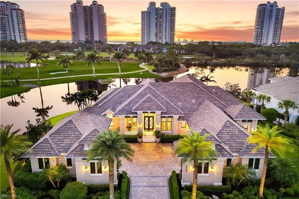 a view of a city with lawn chairs