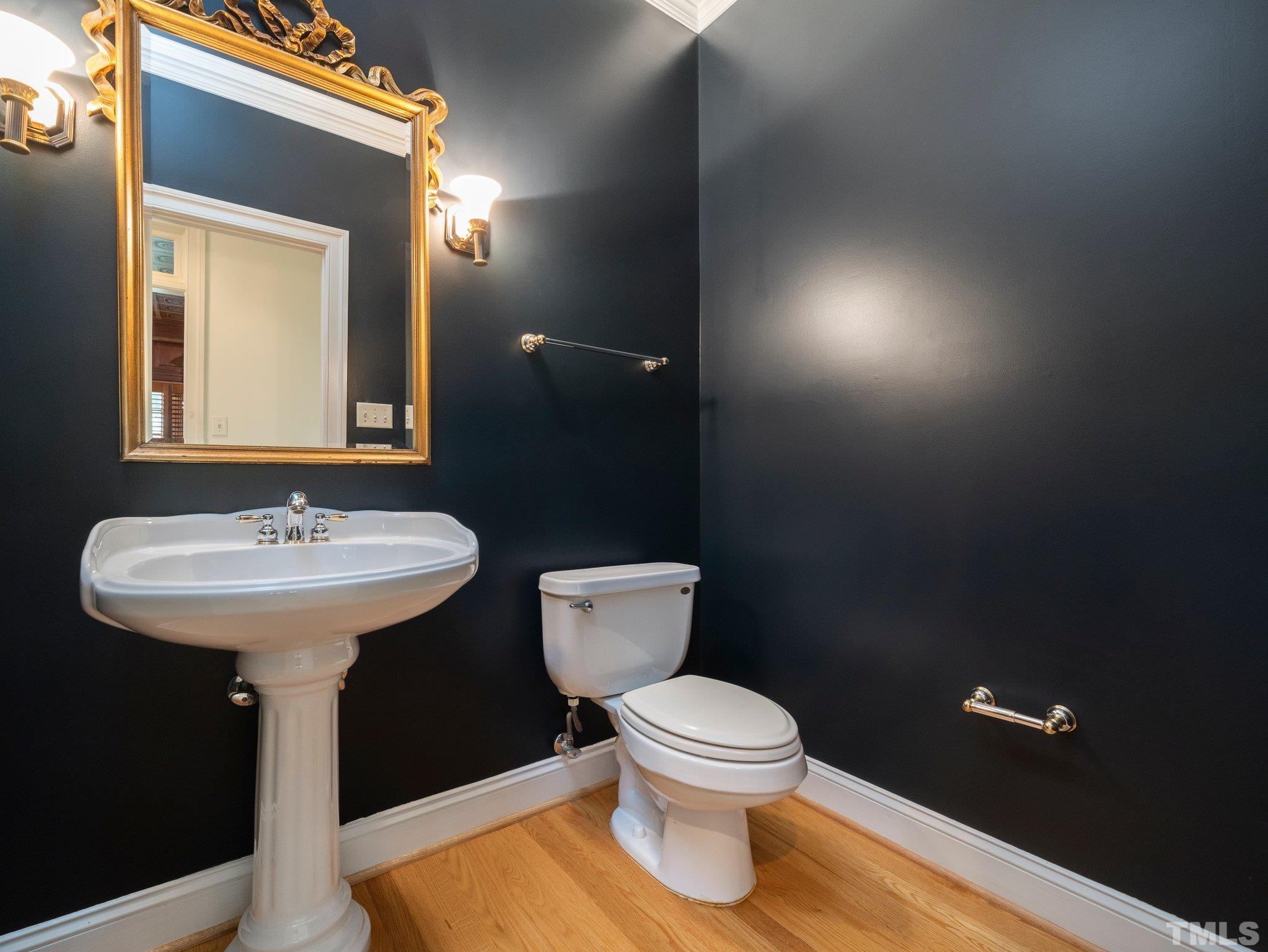 4009 George V Strong Wynd Raleigh, NC 27612 - Photo 18 of 41 a bathroom with a sink toilet and a mirror