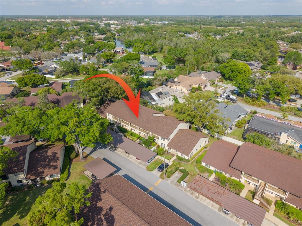 3590 Magnolia Ridge Circle, Unit C1103 Palm Harbor, FL 34684 - Photo 24 of 31 an aerial view of residential houses with outdoor space