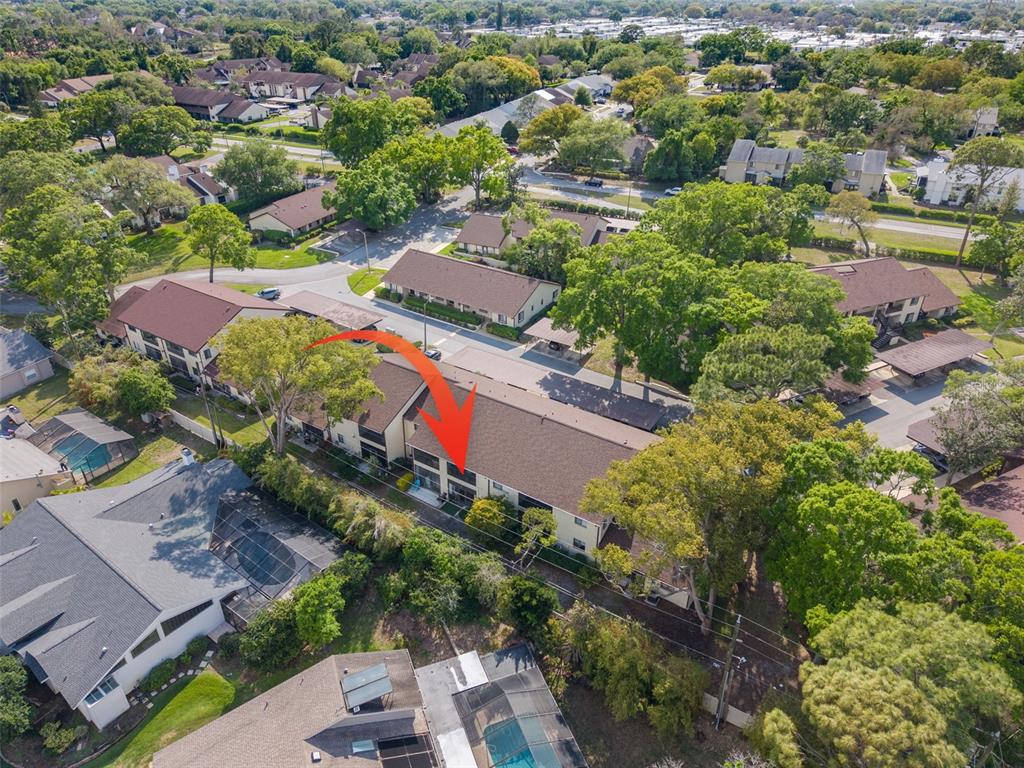 3590 Magnolia Ridge Circle, Unit C1103 Palm Harbor, FL 34684 - Photo 27 of 31 an aerial view of residential houses with outdoor space