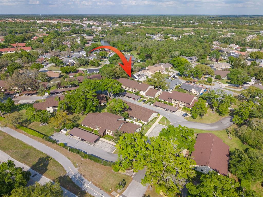 3590 Magnolia Ridge Circle, Unit C1103 Palm Harbor, FL 34684 - Photo 29 of 31 an aerial view of residential houses with outdoor space
