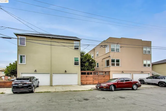 a car parked in front of a house
