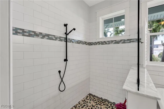 a bathroom with a shower