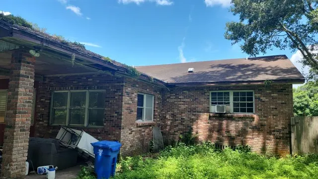 front view of house with a garden