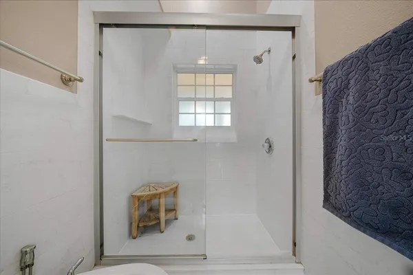 a bathroom with a shower