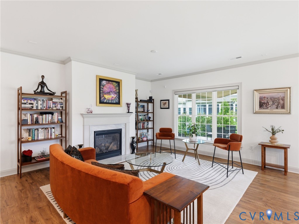12520 Donahue Road Glen Allen, VA 23059 - Photo 12 of 35 a living room with furniture a fireplace and a large window