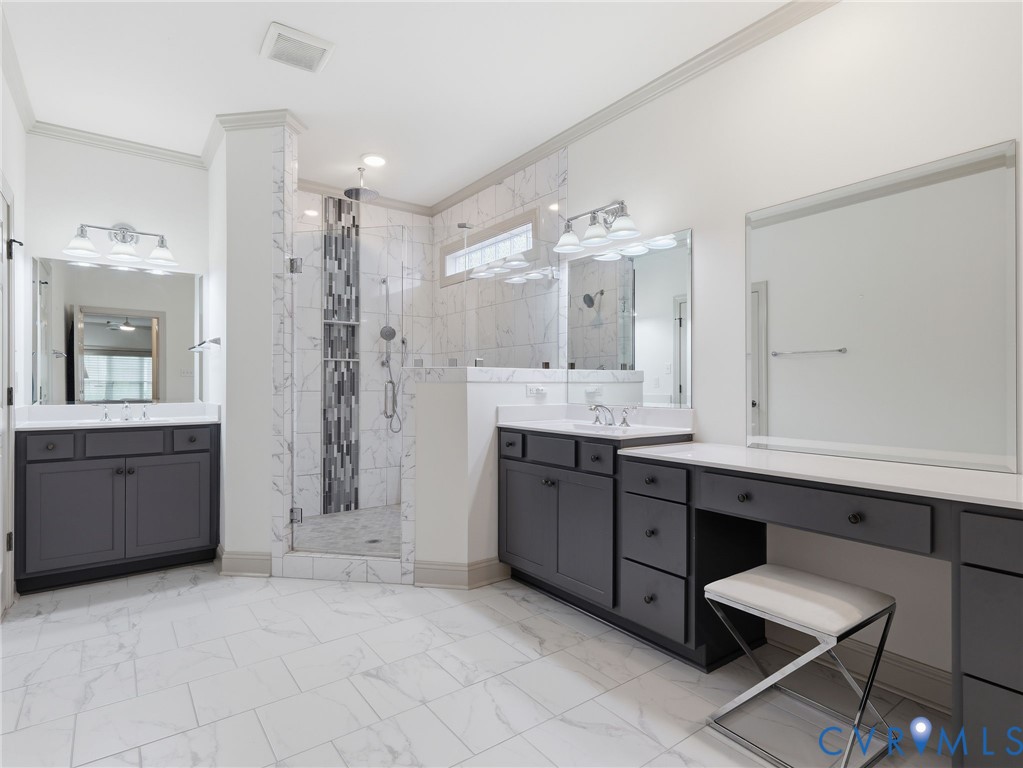 12520 Donahue Road Glen Allen, VA 23059 - Photo 18 of 35 a spacious bathroom with a granite countertop sink mirror and a