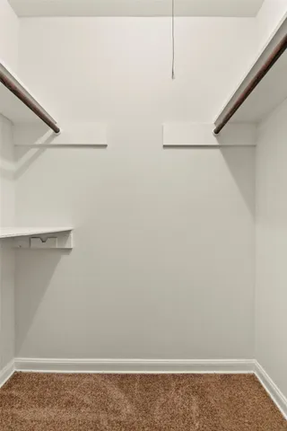 a view of small space with racks on the wall