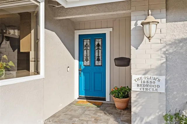 a view of a entryway door front of house