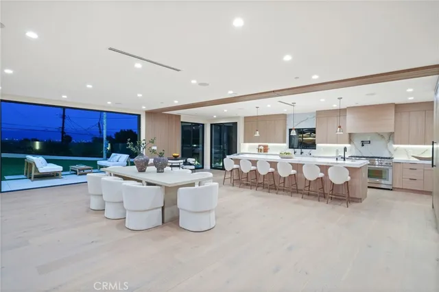 a outdoor space with swimming pool and furniture