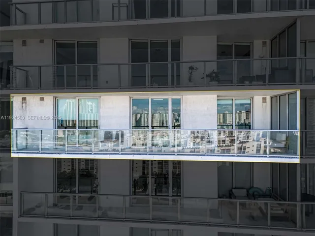 a view of a building from a window
