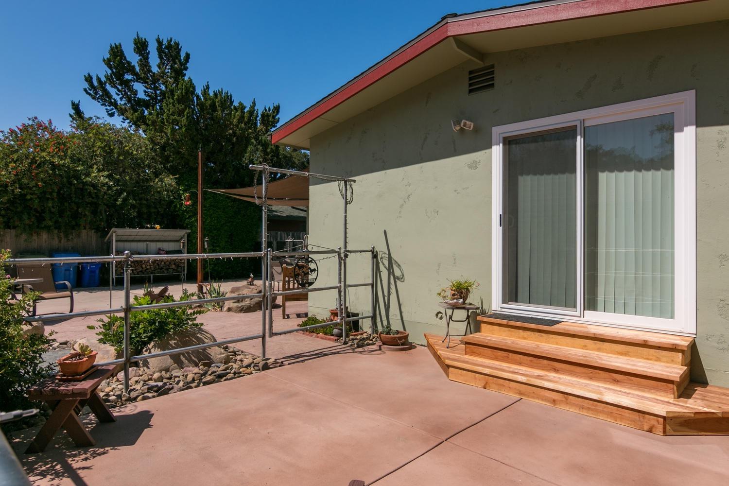 750 South Rice Road Ojai, CA 93023 - Photo 26 of 27 a view of backyard with wheel chair potted plants and a large tree