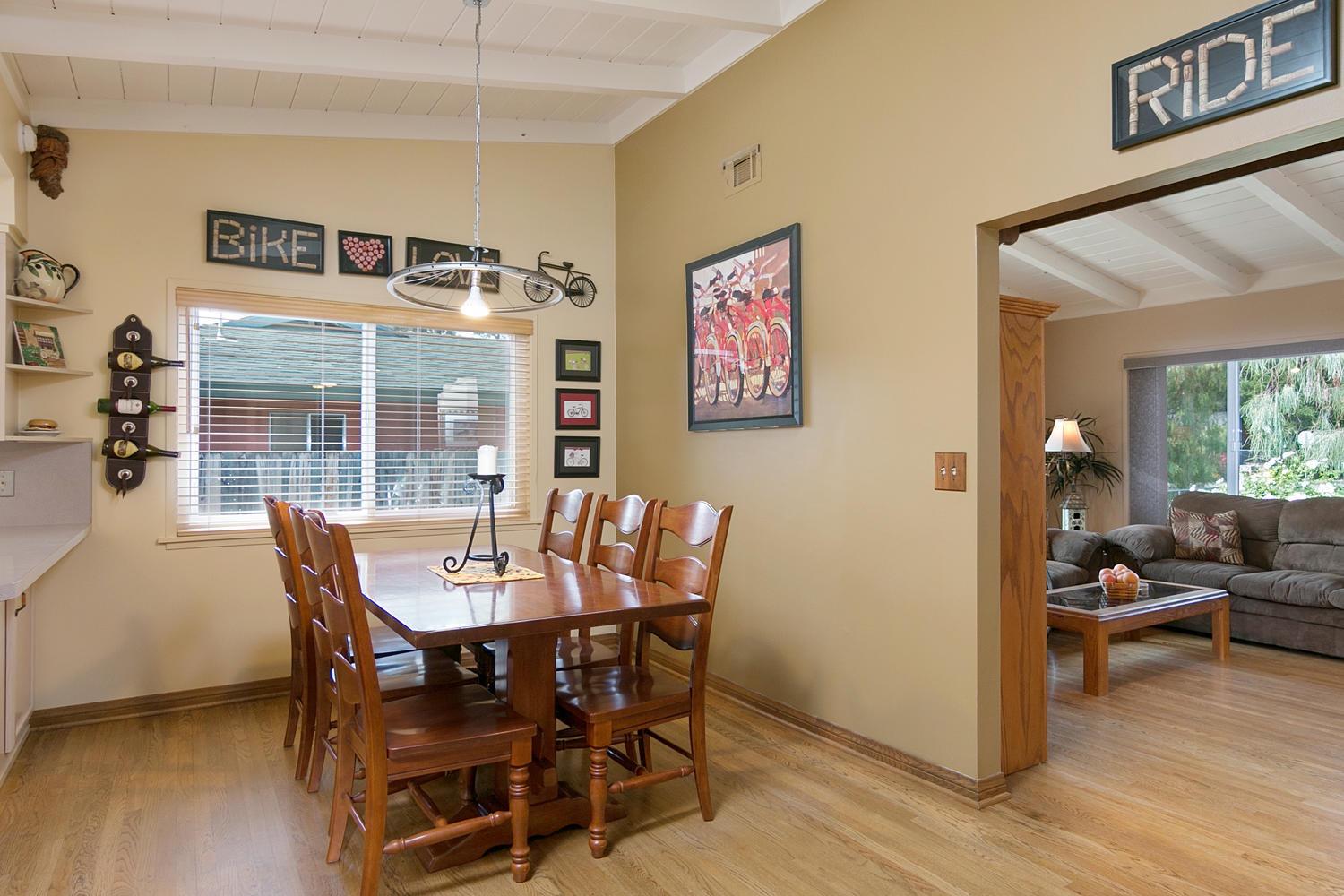 750 South Rice Road Ojai, CA 93023 - Photo 6 of 27 a view of a dining room with furniture window and wooden floor