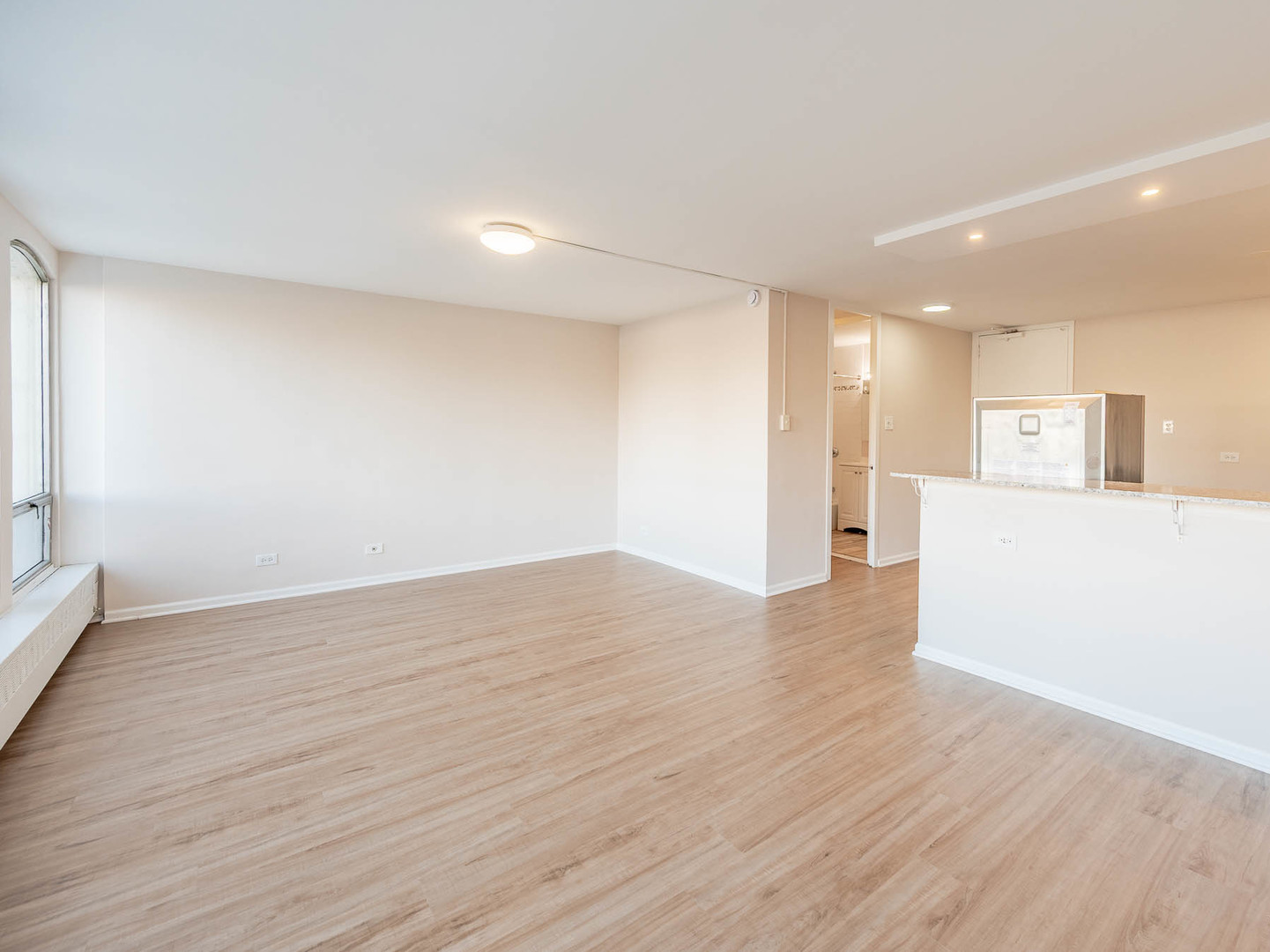 1401 East 55th Street, Unit 211N Chicago, IL 60615 - Photo 6 of 7 a view of a kitchen with wooden floor and a sink
