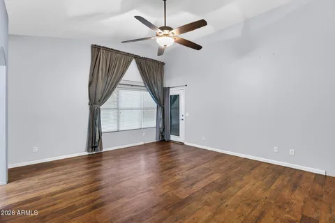 a view of an empty walk in closet
