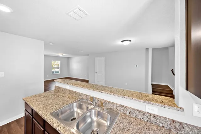 a view of kitchen island