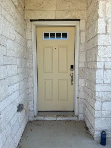 a view of a wooden door