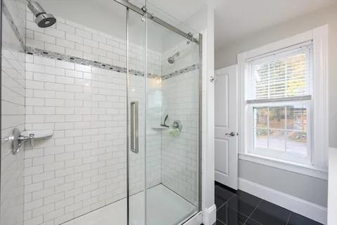 a bathroom with a shower