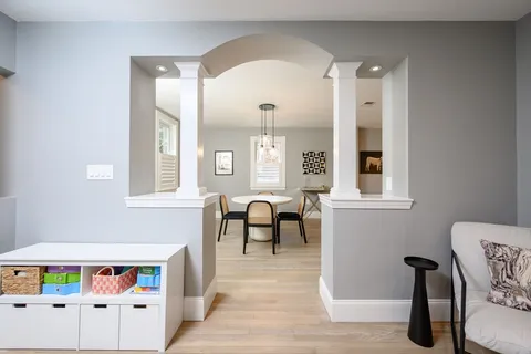 a view of a living room and a window