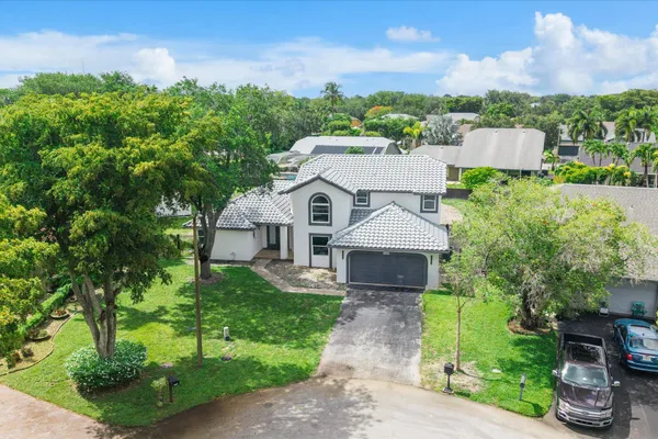 a aerial view of a house