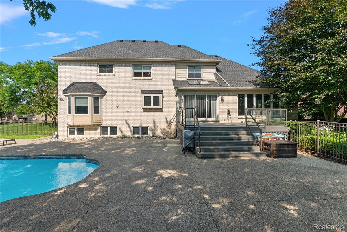 4190 Carbary Court Rochester, MI 48306 - Photo 61 of 78 Rear Elevation with Pool Alternate View
