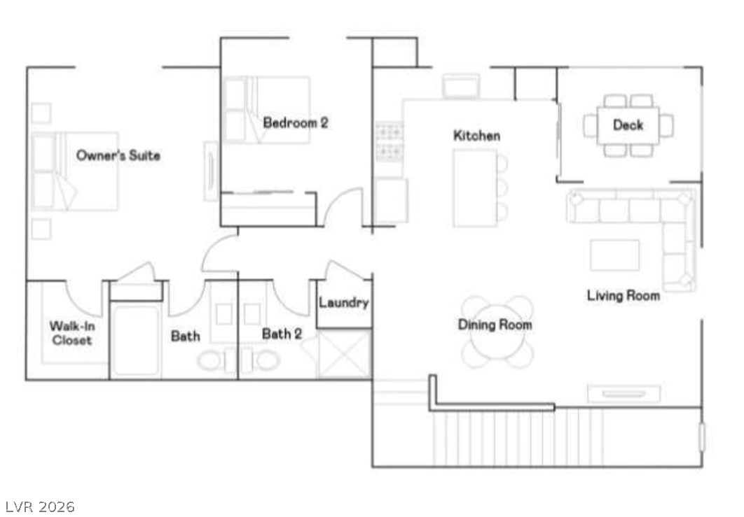 7330 North Decatur Boulevard, Unit 6 North Las Vegas, NV 89084 - Photo 42 of 42 Visualize your future in this thoughtfully arranged floor plan, featuring distinct living spaces and a private deck.