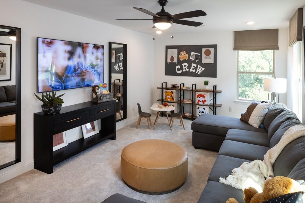 550 Wisteria Street Oak Point, TX 75068 - Photo 21 of 27 a living room with furniture and a large window