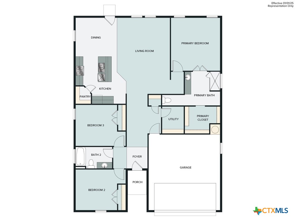 2431 Winding Creek Road Kyle, TX 78640 - Photo 17 of 29 view of living room with a white table and sink